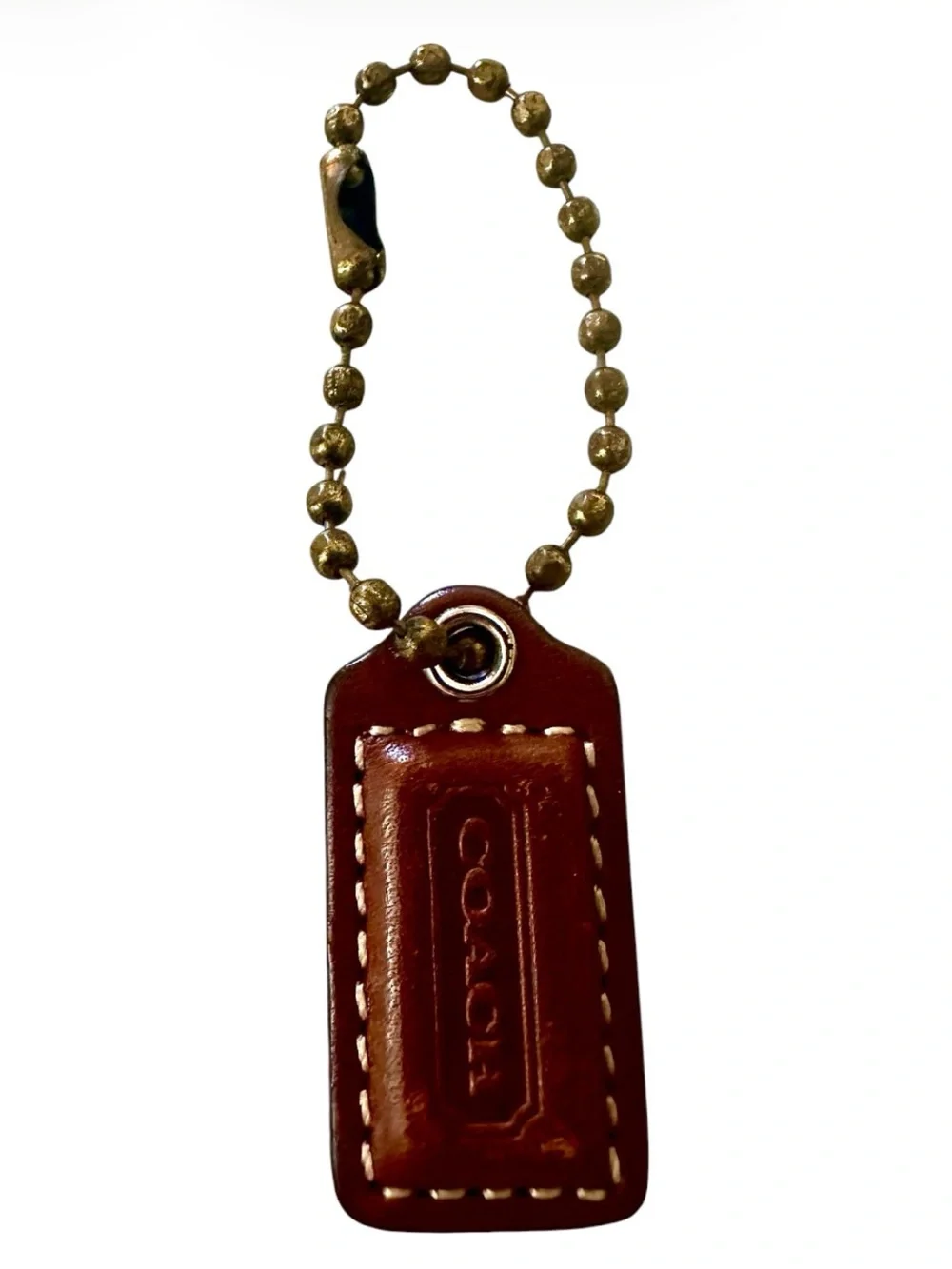 COACH Brown Leather Hangtag & Keychain